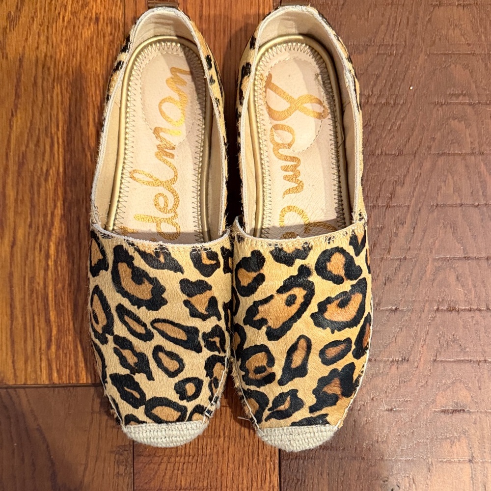 Sam Edelman Leopard Print Espadrille Flats - Tan & Black - Picture 4 of 5